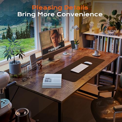 47-Inch Computer Desk with Deeper Desktop, Rustic Brown Office Writing Desk