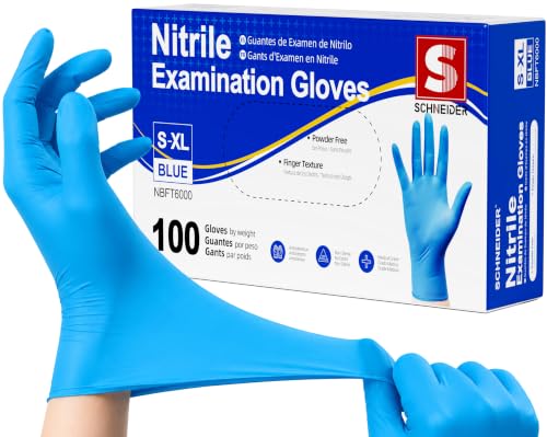 Blue Nitrile Disposable Exam Gloves - Powder Free, 3-Mil Food Safe