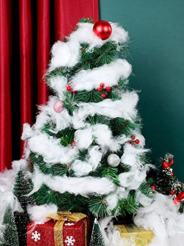 Fluffy Artificial Snow Cotton for Christmas & Winter Holiday Decor (60g)