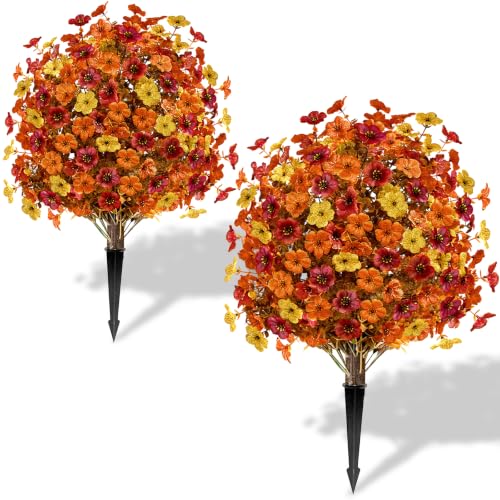 2PCS UV Resistant Fall Topiary Ball Flowers - 25" Outdoor Decor