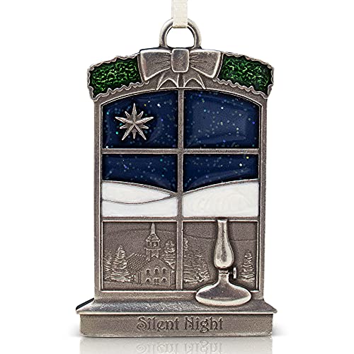 DANFORTH Silent Night Christmas Ornament Pewter Handcrafted USA - Holiday Decor