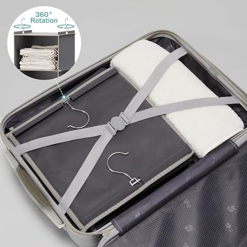 YOUDENOVA Hanging Closet Organizer 6-Shelf Grey with Side Pockets