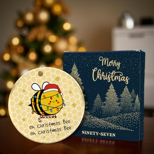 Bee Christmas Ornament - Funny Beekeeper Honey Lover Gift, Save The Bees Decor
