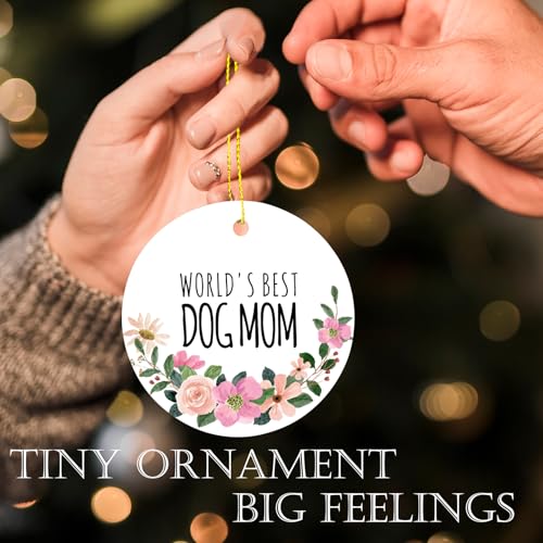 Dog Mom Ornament - Qeheb Dog Lovers Gift for Women, Christmas Hanging Ornament