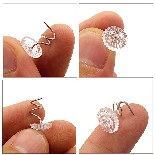 200 Pcs Transparent Bedskirt Twist Pins for Upholstery