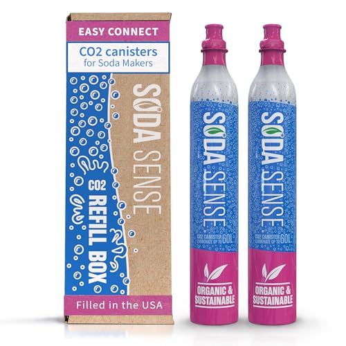 60L CO2 Quick Connect Cylinders for Soda Makers - 2 Pack