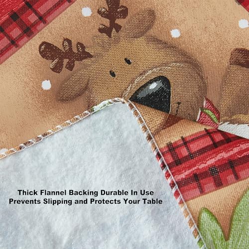 Newbridge Christmas Forest Friends 60 x 120 Inch Vinyl Tablecloth with Flannel Backing - Rectangle