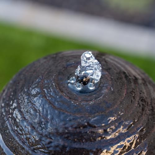 41-Inch Modern Sphere Cascading Floor Fountain with LED Lights