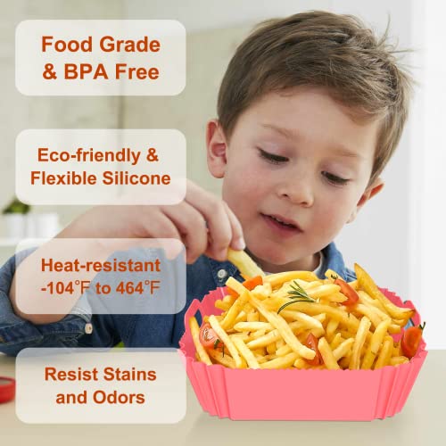 Square Silicone Air Fryer Liners - 7.1 Inch Reusable Non-Stick Basket Mat