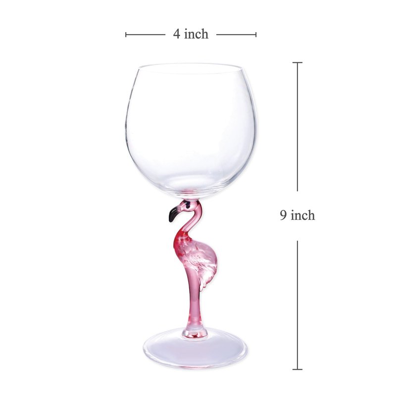 Supreme Housewares Flamingo Stem Wine Glasses, Pink Flamingo-Shaped Reusable Shatterproof Acrylic Glass for Red or White Wine, Poolside, Outdoors, Parties, 20 oz, Set of 2