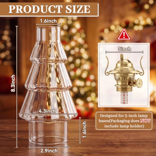 Ropoloogy 6-Piece Oil Lamp Chimney Replacement—3 x 8.3 in Clear Glass Shade, Variation 6