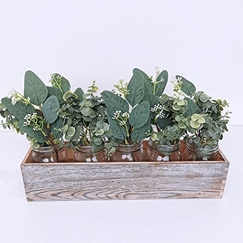 10 Pcs Artificial Eucalyptus Stems, Mixed Faux Greenery for Wedding Decor