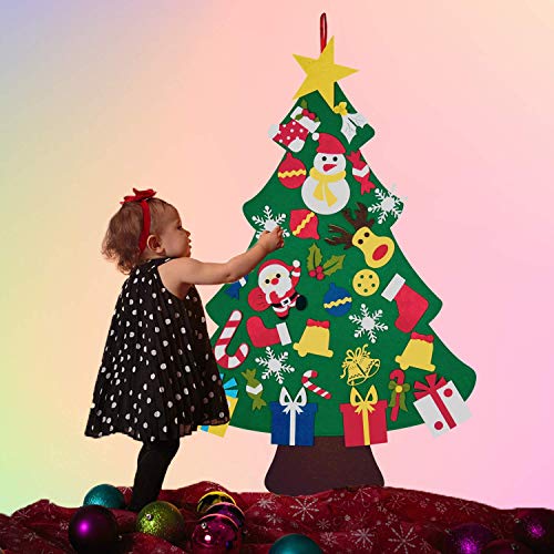 DIY Felt Christmas Tree for Toddlers with 30 Detachable Ornaments