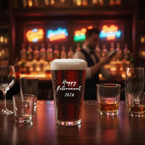 Funny Retirement Beer Glass 2026 - 16oz Retirement Gift for Men