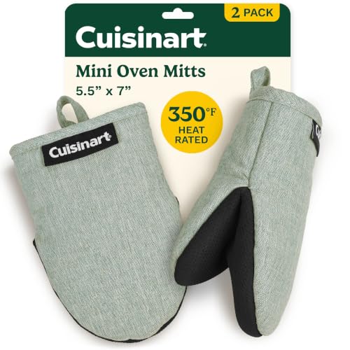 Mini Oven Mitts 2-Pack, Heat Resistant Neoprene Grip Gloves, 5.5x7 Inch