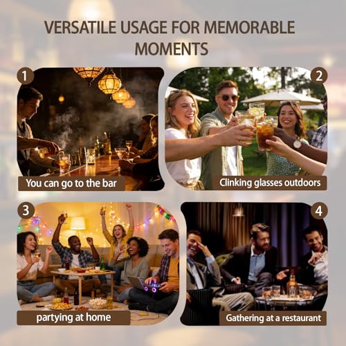 360° Rotating Whiskey Glass Lead-Free Crystal Bourbon Tumbler