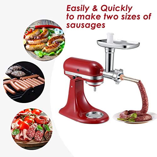 Metal Meat Grinder Attachment for Stand Mixers with Sausage Stuffer Kit