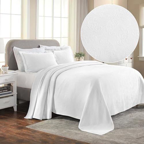 Superior Paisley 100% Cotton Bedspread Quilt Set - Matelasse Coverlet