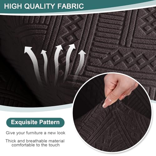 Washable Recliner Sofa Cover with Pockets - Chocolate, 1 Seater