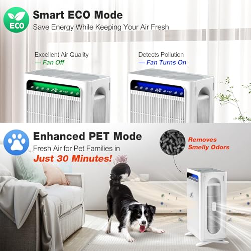 KNKA Air Purifier for Home Bedroom Large Room HEPA Air Cleaner APH4000
