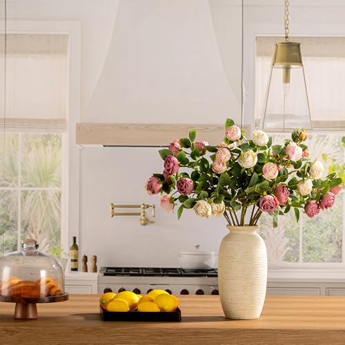 Large Ceramic Flower Vase - 12.5" Tall Rustic Farmhouse Pottery