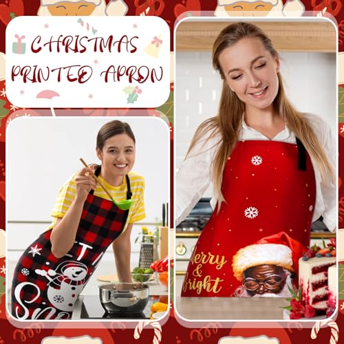 Geyoga 12 Pcs Christmas Aprons Waterproof Adjustable Kitchen Aprons - Modern