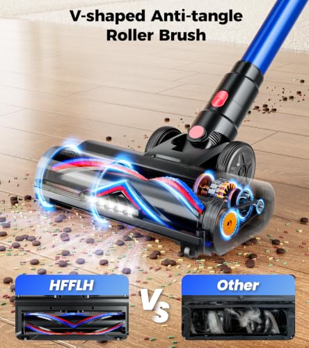 HFFLH Cordless Stick Vacuum Cleaner, 50KPa 600W Wireless Vacuum for Pet Hair and Carpets