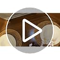 5-Piece Round Dining Table Set for 4 with Storage Shelf and Upholstered Chairs
