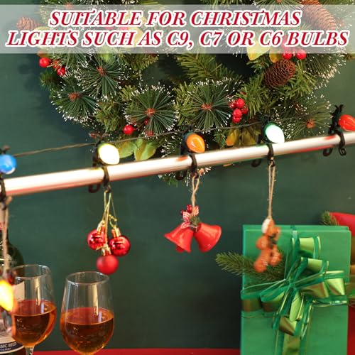 200 Pcs Christmas Light Clips, Outdoor Gutter and Shingle Hooks for C7 C9