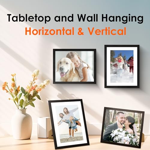 FIXSMITH 8x10 Picture Frame Set of 2 with HD Plexiglass for Wall or Tabletop