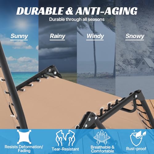 Zero Gravity Chair Replacement Fabric Kit with Bungee Cords, 21" x 63"