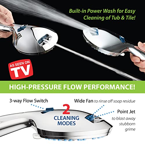 Hotel Spa AquaCare High Pressure Handheld Shower Head with Power Wash Chrome