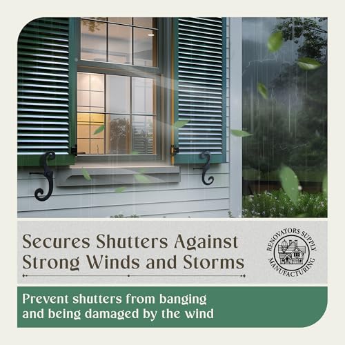 S-Style Shutter Dogs, 6.5-Inch Cast Aluminum Tiebacks - 25 Pair Pack