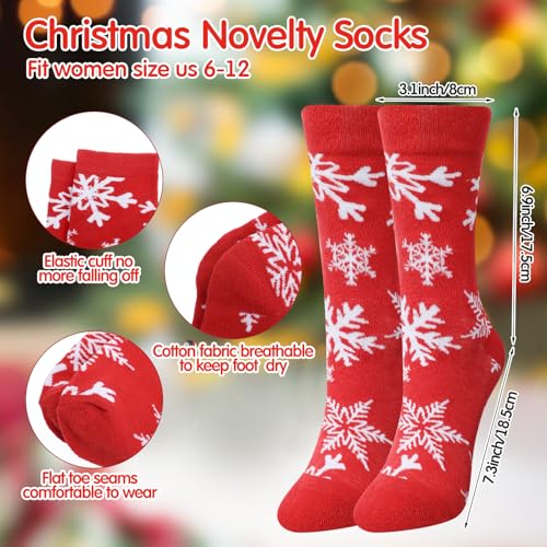 Vesici 8-Piece Xmas Gift Set: 4 Red & 4 Green Glitter Tumbler Cups, 8 Makeup Bags, 8 Pairs Christmas Socks (Red/Green Tree)