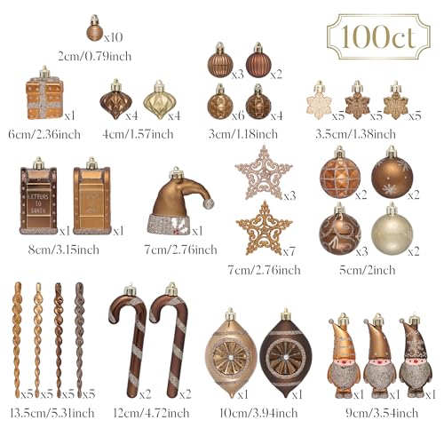 Valery Madelyn 100ct Christmas Ball Ornaments Set – Large Luxury Bronze Royal