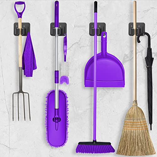 Stainless Steel Broom and Mop Holder Wall Mount Tool Organizer Rack