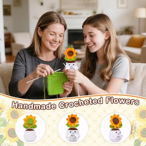 Mom Gifts - Handmade Crochet Sunflower Doll - Mother's Day, Birthday, Mom Appreciation - Variation: Mom Gifts
