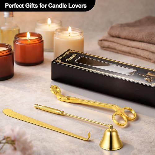 3 in 1 Stainless Steel Candle Accessory Set – Wick Trimmer, Snuffer & Dipper