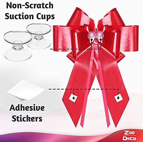 Zoe Deco - Giant Red Car Bow - 23 Inch | Perfect for Birthdays, Christmas, Weddings & Surprises