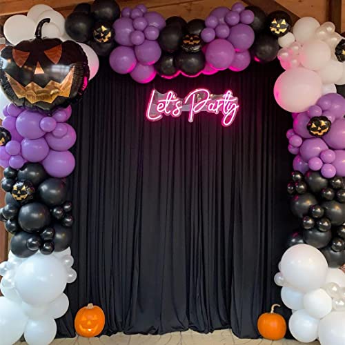 Black Polyester Backdrop Curtains - 10ft x 8ft Wedding Party Drapes