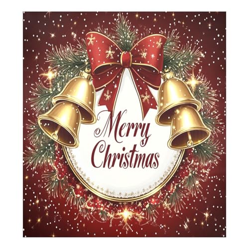 Eionryn Christmas Golden Bells Red Bow Dishwasher Magnet Cover 23x26 inch — Fridge & Kitchen Magnet Decal