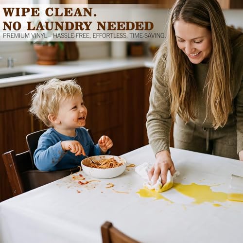 Heavy Duty Waterproof Vinyl Table Protector with Flannel Backing 72x54