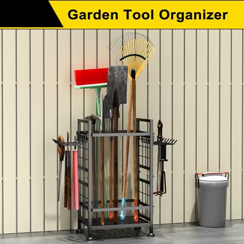 3 Tier Garden Tool Organizer Heavy Duty Metal Yard Storage Rack
