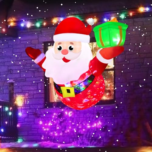 4ft Christmas Inflatable Santa Claus with LED Lights – Outdoor Window Breakout Decor