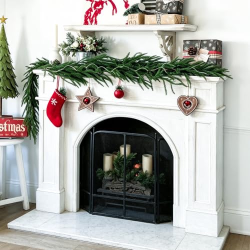 Sorviane 6FT Christmas Garland - 2 Pack Norfolk Pine Garland - Pine Christmas Decor