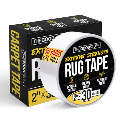 Double-Sided Rug Tape - 2 Inch x 30 Yard Heavy-Duty Non-Slip Carpet Grip