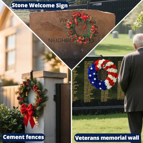 Adjustable Headstone Wreath Hanger for 6-11 Inch Gravestones - Black