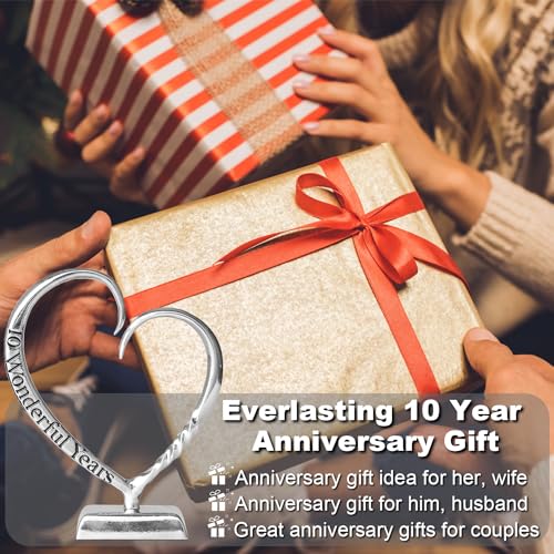 10th Wedding Anniversary Heart Keepsake - Hand Forged Tin Aluminum Decor