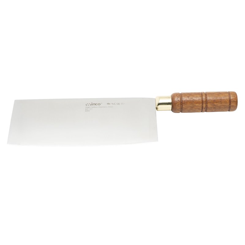 Winco Blade Chinese Cleaver w/ wooden handle – blade 8”x3 ½” overall length 12 ½”