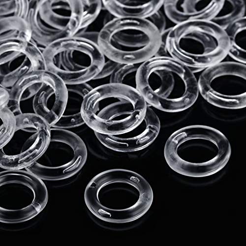 100-Pack 13mm Clear Roman Shade Rings for Blinds and Curtains